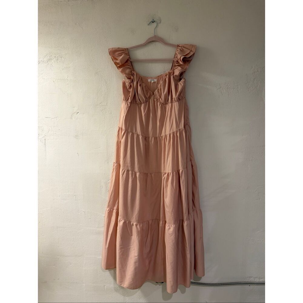 Vici Tru Tiered Ruffle Maxi Dress in Light Peach Large - Picture 2 of 9